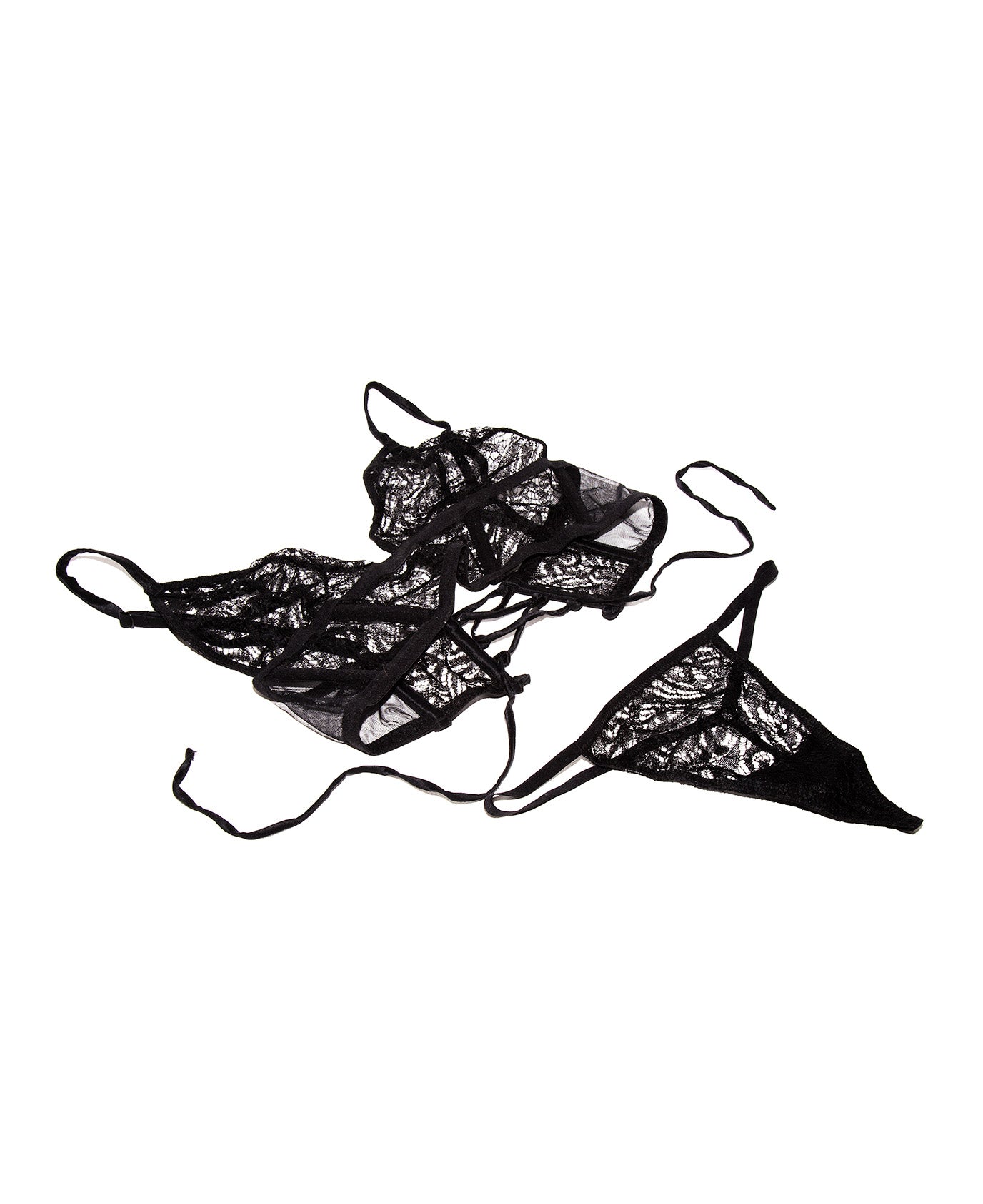 THE RÊVEUR LACE-UP LONGLINE BRA SET